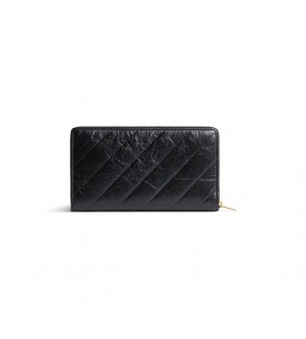 Women's Crush Continental Wallet Quilted in Black