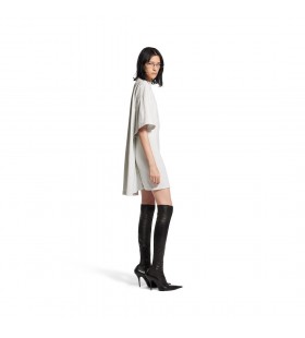 Women's Semi Fitted Dress in Dirty White