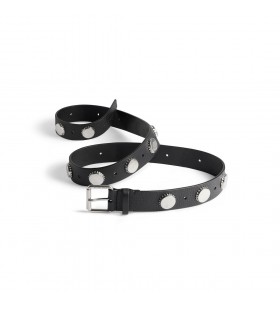 Men's Bottle Caps Belt in Black