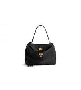 Women's Rodeo Handbag Small Grained Calfskin in Black