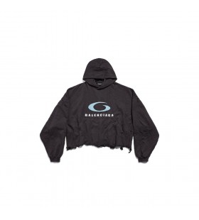Women's Loop Sports Icon Cropped Hoodie in Black