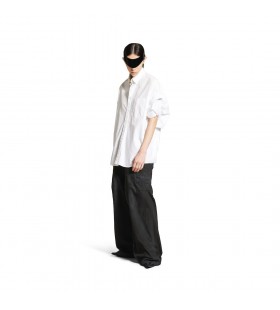 Women's Tucked Sleeve Shirt in White