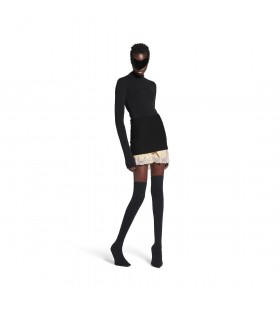 Mulheres de Lingerie da Mini Saia sob medida em Preto
