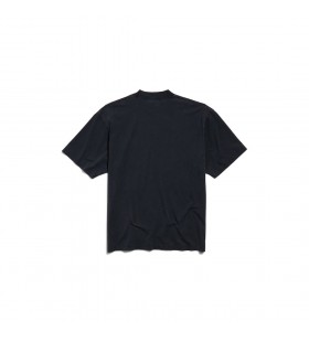 Eu Amo Paris e Balenciaga T-shirt Médio Caber em Preto Desbotado