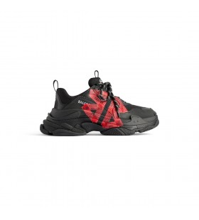 Mulheres Triple S Sneaker Preto/vermelho