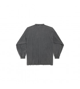 Homens Tbilisi Long Sleeve T-shirt Grande Ajuste em Preto