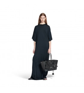Mulheres Casulo Maxi Vestido Preto Desbotado