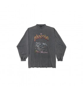 Homens Tbilisi Long Sleeve T-shirt Grande Ajuste em Preto