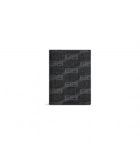 Homens Assinatura Vertical Bifold de Carteira Bb Monograma Revestido de Lona Preto/cinza