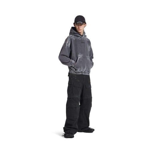 Bhfear Balenciaga ar Ais Hoodie Meánmhéide a d ' Oirfeadh i Grey