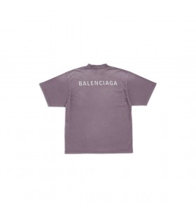 Balenciaga ar Ais T-léine Meánmhéide a d ' Oirfeadh i Corcra/grey