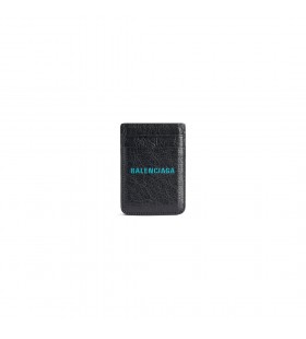 Men's Cash Magnet Card Holder in Black/sky Blue