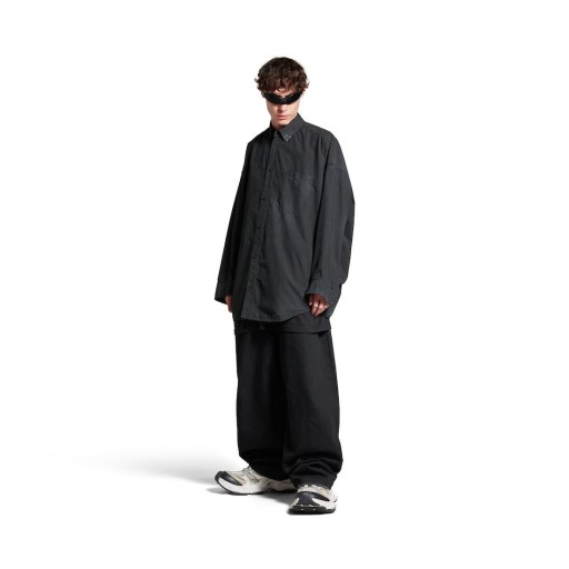 Balenciaga Bozzolo Shirt Vestibilità Larga in Nero