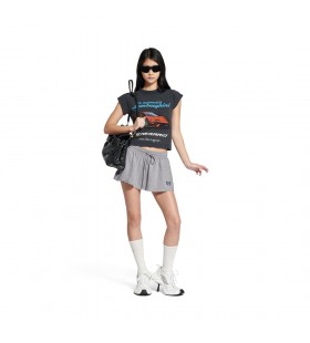 Le donne di Alloro Classico Calcio Pantaloncini Mini Gonna Grigio melange