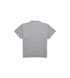 男の高級大型スクリプトのTシャツDarkヘザーグレー/青