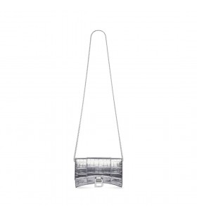 Women's Hourglass Wallet On Chain in Silver