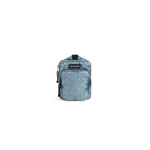 Menn Explorer Crossbody-Messenger-Bag i Svak Blå