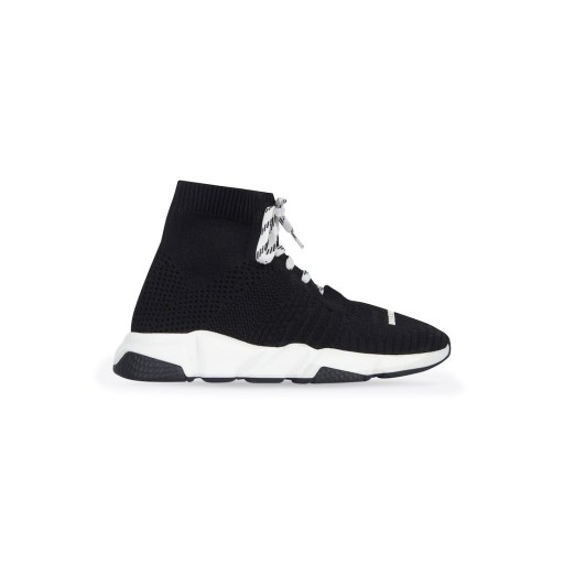 Barn - Speed-Lace-up Resirkulert Strikk Sneaker i en Svart/hvit
