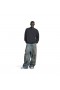 Gjennomboret Runde Oversized Genser i Svart Falmet