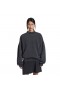 Gjennomboret Runde Oversized Genser i Svart Falmet