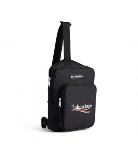 Menn Explorer Crossbody-Messenger-Bag i Sort