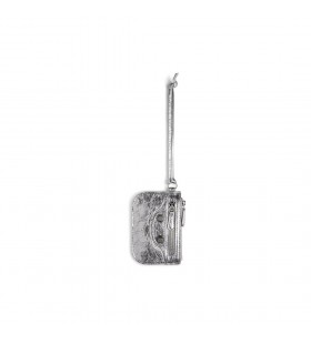 Women's Le Cagole Coin Purse Metallized in Silver