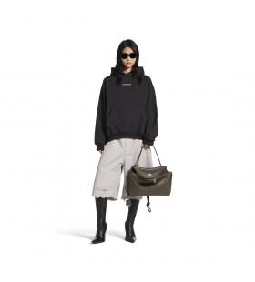 Nové Balenciaga Späť Hoodie Stredné Nosenie v Čiernej farbe