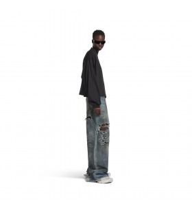 Ženské Balenciaga Späť Kamienkami Ostrihané Dlhý Rukáv T-shirt v Čiernej farbe