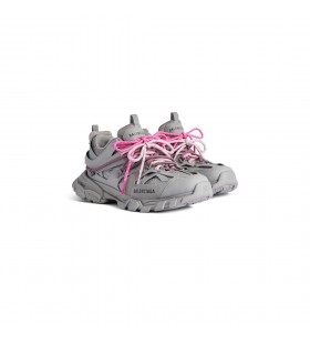 여성의 트랙 스트링 트레일 운동화 회색/분홍색