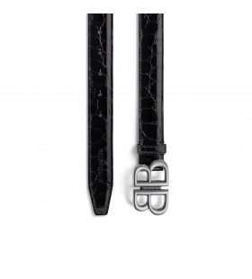 Women's Monaco Belt Crocodile Embossed in Black