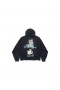 Balenciaga Musik | Britney Spears-Serien Överdimensionerade Zip-up Hoodie i Bleka Svart /blå