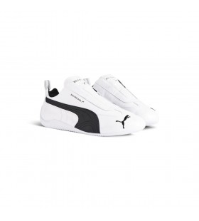 Los hombres Speedcat de Cuero de Balenciaga en Blanco/negro