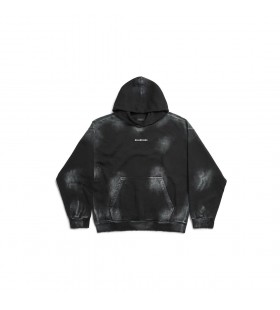 Los hombres de Balenciaga Espalda Sudadera con capucha Medio de Ajuste en Desvaneció a Negro/blanco