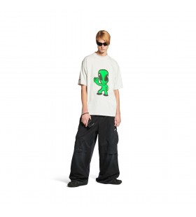 Ahoj + Dripley T-shirt Medium Fit ve Špinavé Bílé