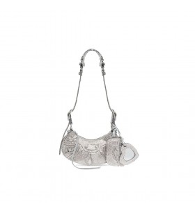 Dámské Le Cagole Taška přes Rameno Xs S Kamínky v Šedé