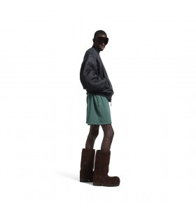 Mænds Basketball Sweat Shorts i Mørk Grøn/lys Grå