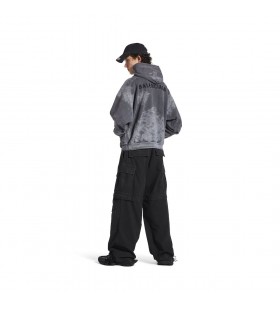 Mænd ' s Balenciaga Tilbage Hoodie Medium Pasform i Grå