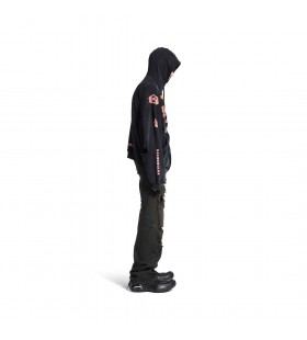 Mænd ' s Sponsor Logoer Stor Zip-up-Hoodie i Sort Falmet