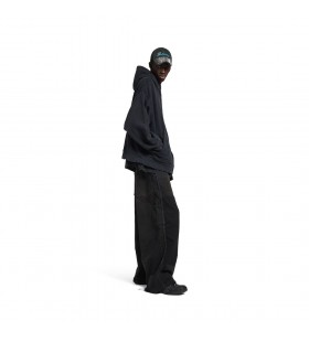 Balenciaga Muziek | Britney Spears-Serie Oversized Zip-up Hoodie in Vage Zwart /blauw