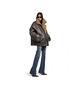 Dames Aviator Jas in Bruin