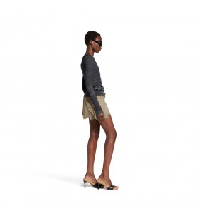 Vrouwen Gelaagde Asymmetrische Top in Antraciet/zwart