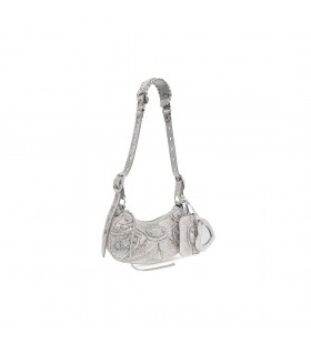 Women's Le Cagole Shoulder Bag Xs With Rhinestones in Grey
