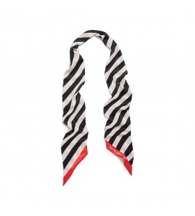 Femmes Rayures Diagonales Foulard Noir/beige