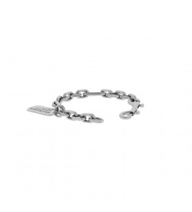 Femmes Tags Mousqueton Bracelet en Argent Antique