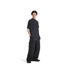 Percé T-shirt Surdimensionné en Noir