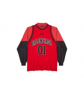 De Basket-ball masculin de la Série - Couches à Manches Longues T-shirt en Rouge/noir