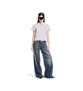 Femmes à Jambes Larges Pantalons Baggy en Bleu Profond
