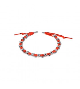 Malibu Gourmette tour de cou en Argent Antique/Orange n&Atilde;&copy;on