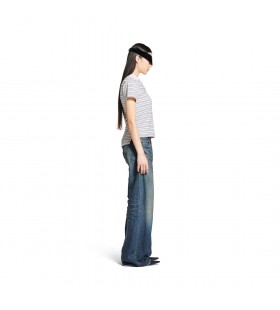 Femmes à Jambes Larges Pantalons Baggy en Bleu Profond