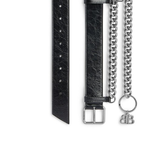Men ' s Monaco Kette Gürtel in Schwarz